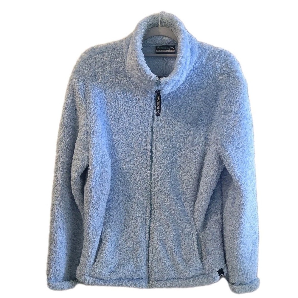 Avalanche‎ Performance Light Blue Teddy Fleece Jacket Women's Large Full Zip